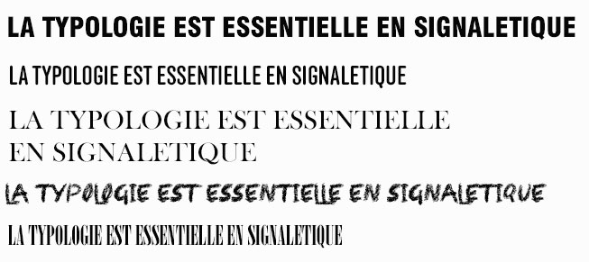 typologie essentielle en signaletique