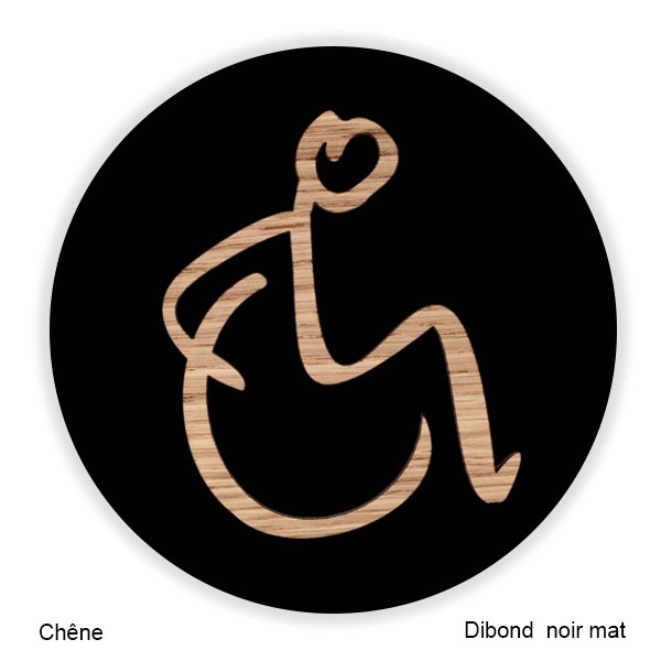 signalétique plaque de porte wc pmr dibond bois