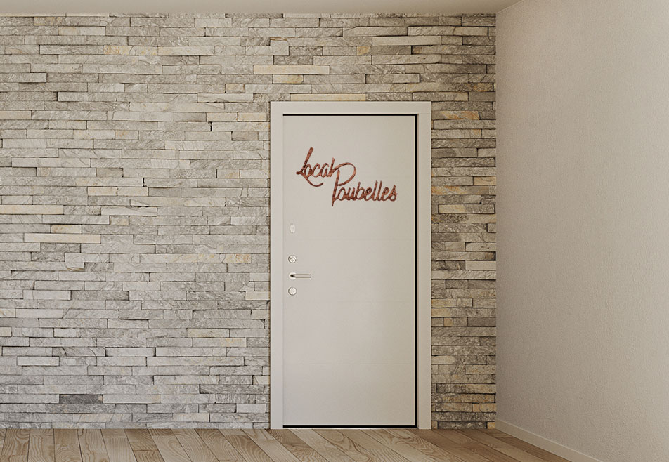 pictogramme découpe laser bois local poubelle