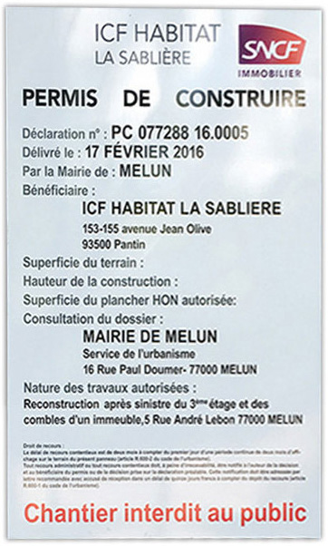 panneau de chantier permis de construire
