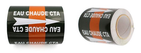 repérage tuyauterie acide chlorhydrique en rouleau pour installation industrielle